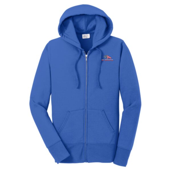 Genoa-Kingston Broncos Ladies Full-Zip Hooded Sweatshirt - Image 2
