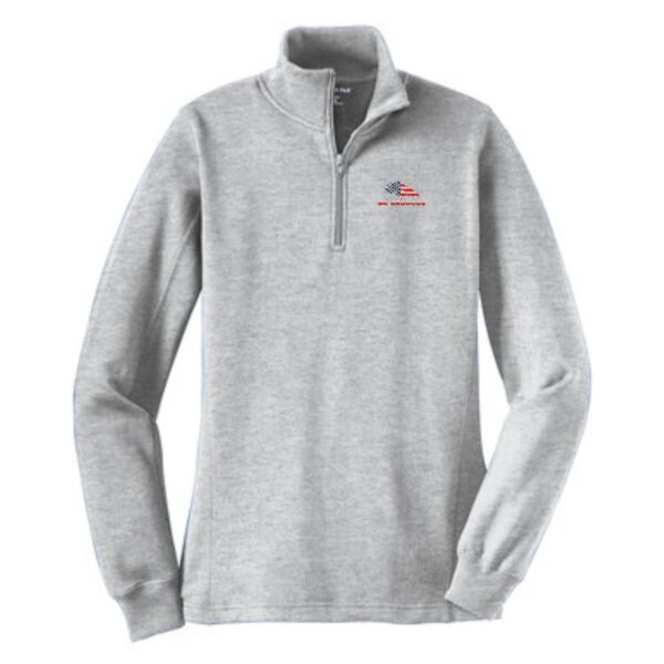 Genoa-Kingston Broncos Ladies 1/4-Zip Sweatshirt - Image 2
