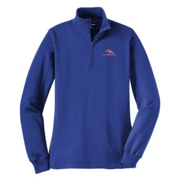 Genoa-Kingston Broncos Ladies 1/4-Zip Sweatshirt - Image 4