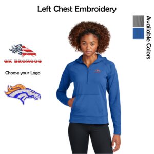 Genoa-Kingston Broncos Ladies 1/2-Zip Hoodie