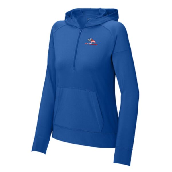 Genoa-Kingston Broncos Ladies 1/2-Zip Hoodie - Image 4