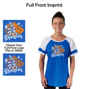Genoa-Kingston Broncos Cheer Ladies Jersey Colorblock Tee