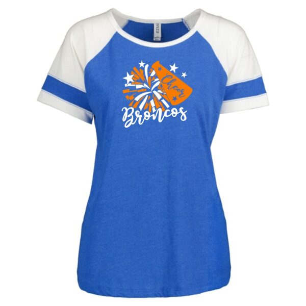 Genoa-Kingston Broncos Cheer Ladies Jersey Colorblock Tee - Image 2