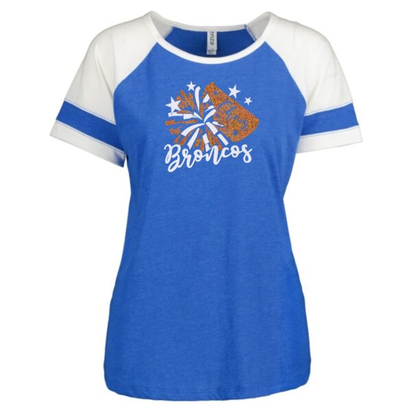 Genoa-Kingston Broncos Cheer Ladies Jersey Colorblock Tee - Image 3