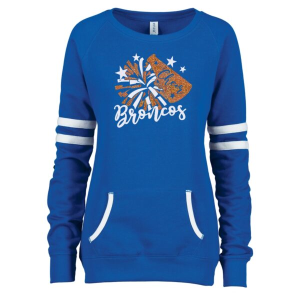 Genoa-Kingston Broncos Cheer Ladies Varsity Crewneck Pullover - Image 3