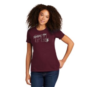Prairie Ridge Jr. Wolves Football Mom T-Shirt with Glitter Vinyl