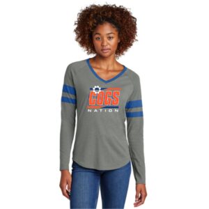 Genoa Kingston Booster Club 01 COGS Nation Ladies Long Sleeve V-Neck Tee