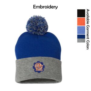 Genoa Kingston Booster Club Embroidered Cuffed Beanie with Pom Pom