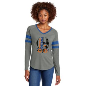 Genoa Kingston Booster Club 02 Football Ladies Long Sleeve V-Neck Tee