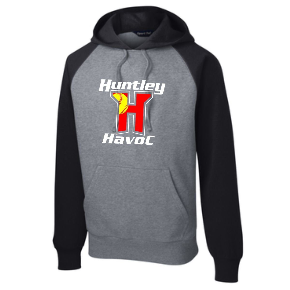 Huntley Havoc Softball Adult Raglan Hooded Sweatshirt