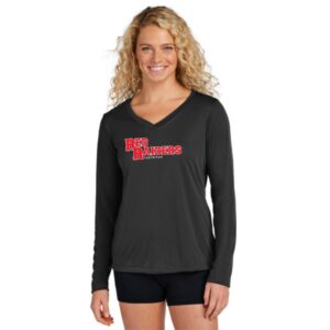 Red Raiders Fastpitch Softball Ladies Performance Long Sleeve V-Neck Tee