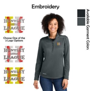 Huntley Little League Ladies Smooth Mid Layer Fleece 1/2-Zip