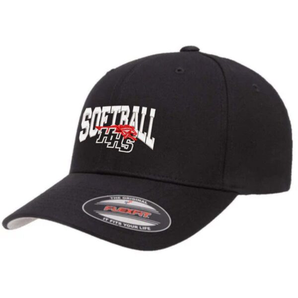 Huntley HS Softball V-Flexfit® Cotton Twill Cap - Image 2