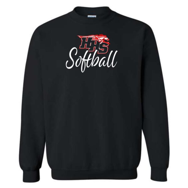 Huntley HS Softball Heavy Blend Crewneck Sweatshirt - Image 2