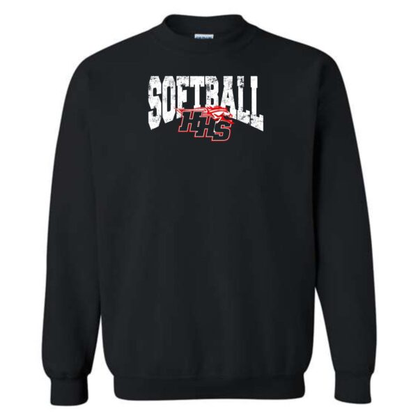 Huntley HS Softball Heavy Blend Crewneck Sweatshirt - Image 3