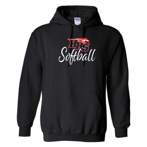 Huntley HS Softball Heavy Blend™ Hooded Sweatshirt - Image 2