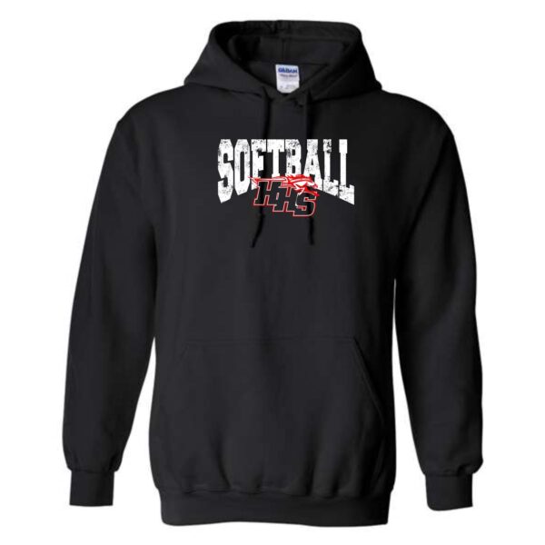 Huntley HS Softball Heavy Blend™ Hooded Sweatshirt - Image 3