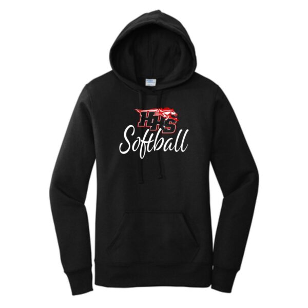 Huntley HS Softball Ladies Hooded Sweatshirt - Image 2