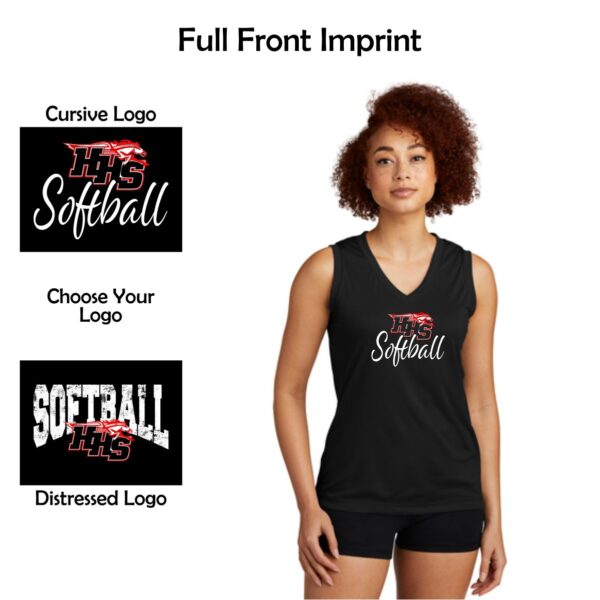 Huntley HS Softball Ladies Sleeveless V-Neck Tee