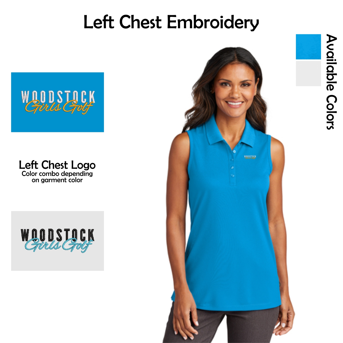 Woodstock Girls Golf Ladies Sleeveless Polo