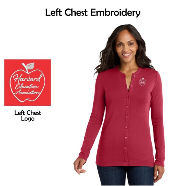 Harvard Education Association Ladies Concept Stretch Button-Front Cardigan