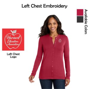 Harvard Education Association Ladies Concept Stretch Button-Front Cardigan