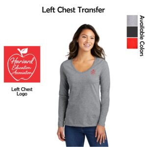 Harvard Education Association Ladies Long Sleeve Fan Favorite V-Neck Tee