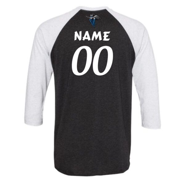 Northwest Outlaws Baseball Adult Three-Quarter Raglan T-Shirt - Image 3