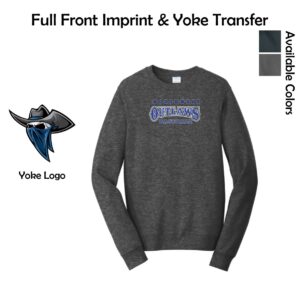 Northwest Outlaws Baseball Adult Crewneck Sweatshirt