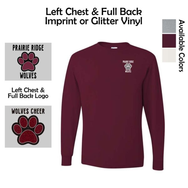 Prairie Ridge Jr. Wolves Cheerleading Adult Long Sleeve T-Shirt