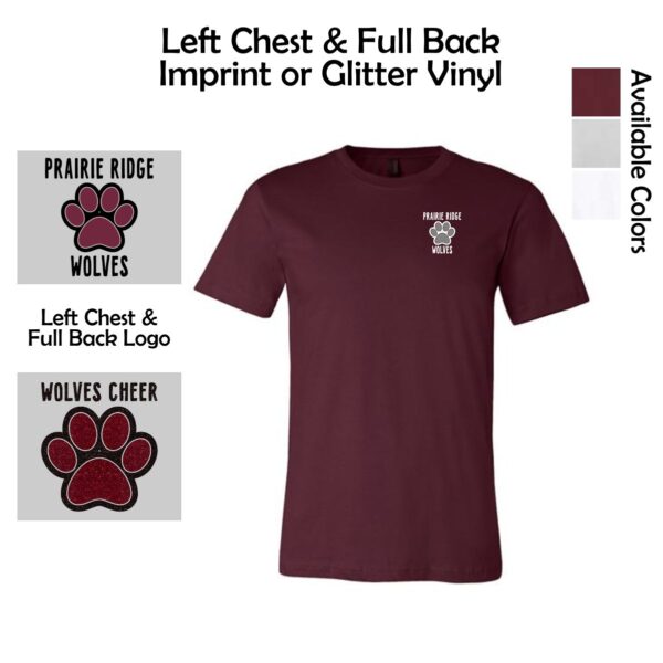 Prairie Ridge Jr. Wolves Cheerleading Adult BELLA Tee