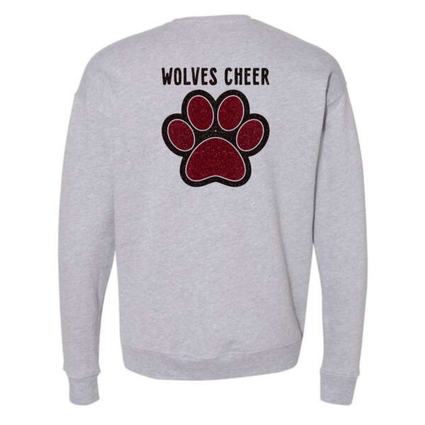 Prairie Ridge Jr. Wolves Cheerleading Adult BELLA Crewneck Sweatshirt - Image 5