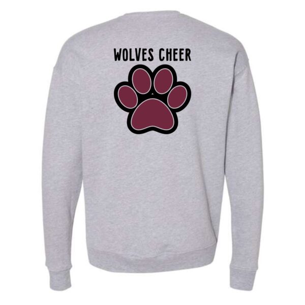 Prairie Ridge Jr. Wolves Cheerleading Adult BELLA Crewneck Sweatshirt - Image 3