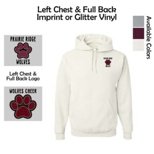 Prairie Ridge Jr. Wolves Cheerleading Adult & Youth Hooded Sweatshirt