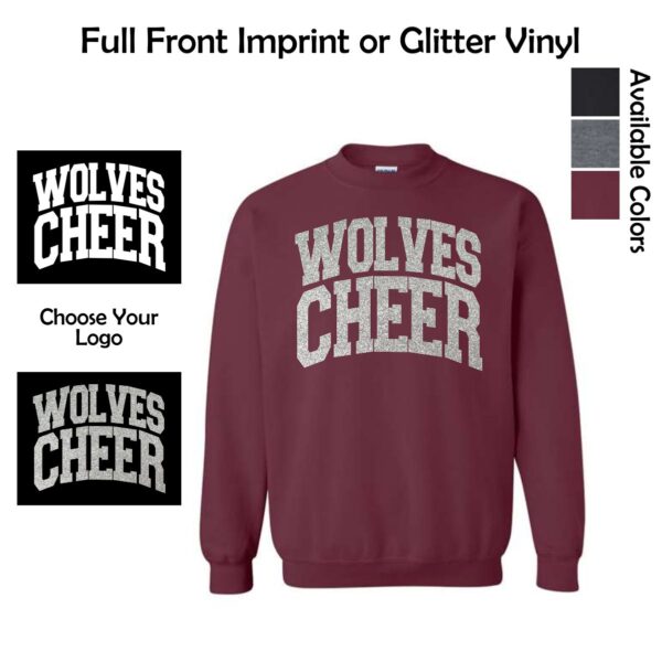 Prairie Ridge Jr. Wolves Cheerleading Adult & Youth Wolves Cheer Crewneck Sweatshirt