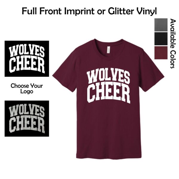 Prairie Ridge Jr. Wolves Cheerleading Adult & Youth BELLA Tee