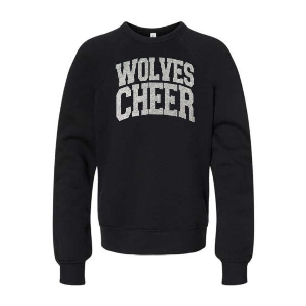 Prairie Ridge Jr. Wolves Cheerleading Youth BELLA Crewneck Sweatshirt - Image 3