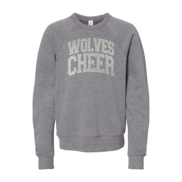 Prairie Ridge Jr. Wolves Cheerleading Youth BELLA Crewneck Sweatshirt - Image 5