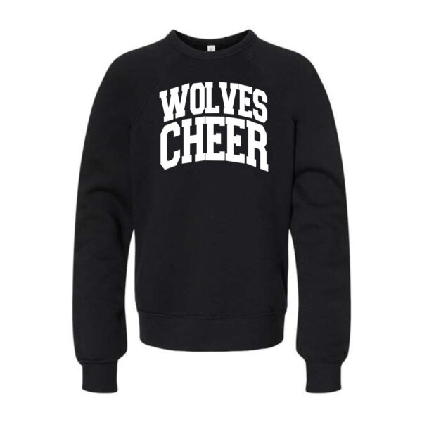 Prairie Ridge Jr. Wolves Cheerleading Youth BELLA Crewneck Sweatshirt - Image 2