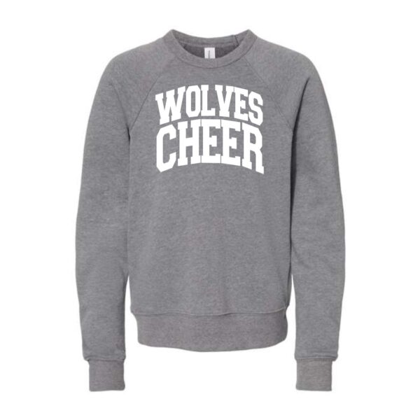 Prairie Ridge Jr. Wolves Cheerleading Youth BELLA Crewneck Sweatshirt - Image 4