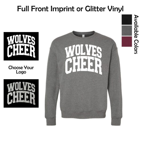 Prairie Ridge Jr. Wolves Cheerleading Adult BELLA Crewneck Sweatshirt