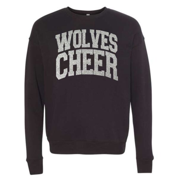 Prairie Ridge Jr. Wolves Cheerleading Adult BELLA Crewneck Sweatshirt - Image 3