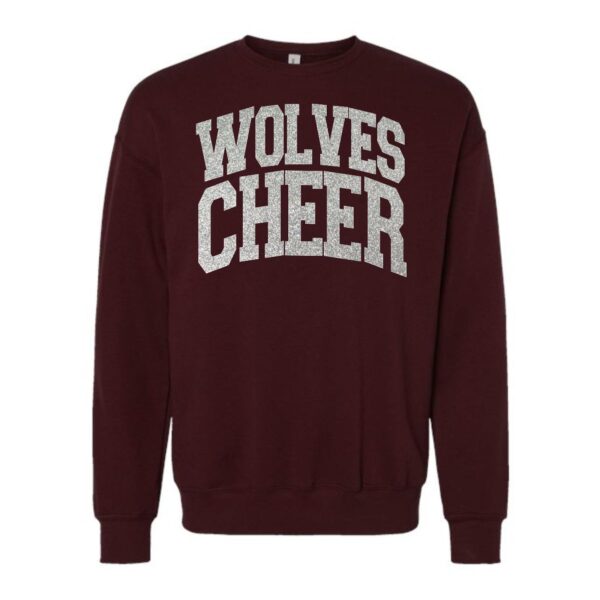 Prairie Ridge Jr. Wolves Cheerleading Adult BELLA Crewneck Sweatshirt - Image 7