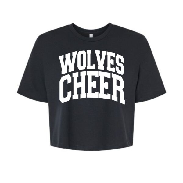 Prairie Ridge Jr. Wolves Cheerleading Ladies BELLA Jersey Crop Tee - Image 2