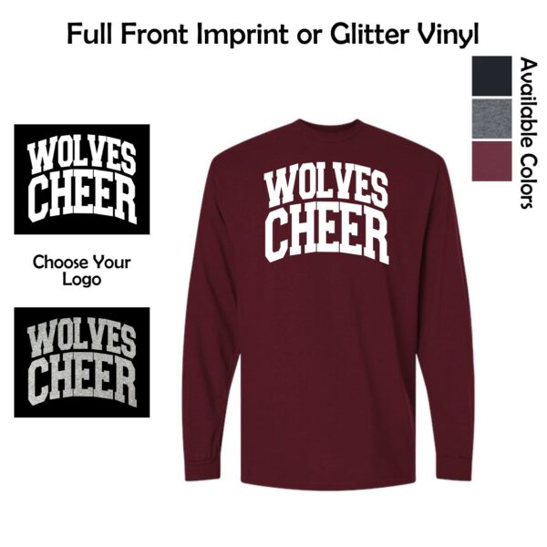 Prairie Ridge Jr. Wolves Cheerleading Adult Long Sleeve T-Shirt