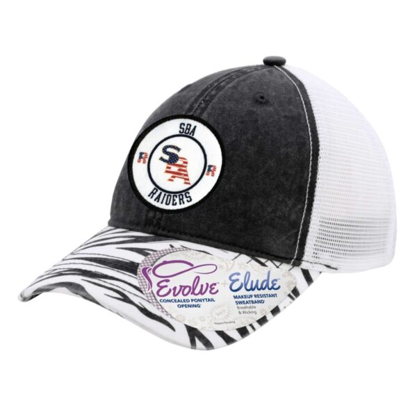 SBA Raiders Ladies Printed Visor with Mesh Back Cap - Image 5