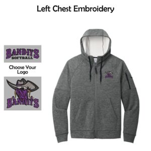 Bandits Softball Adult Nike Full-Zip Fleece Hoodie