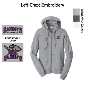 Bandits Softball Adult Full-Zip Hooded Sweatshirt