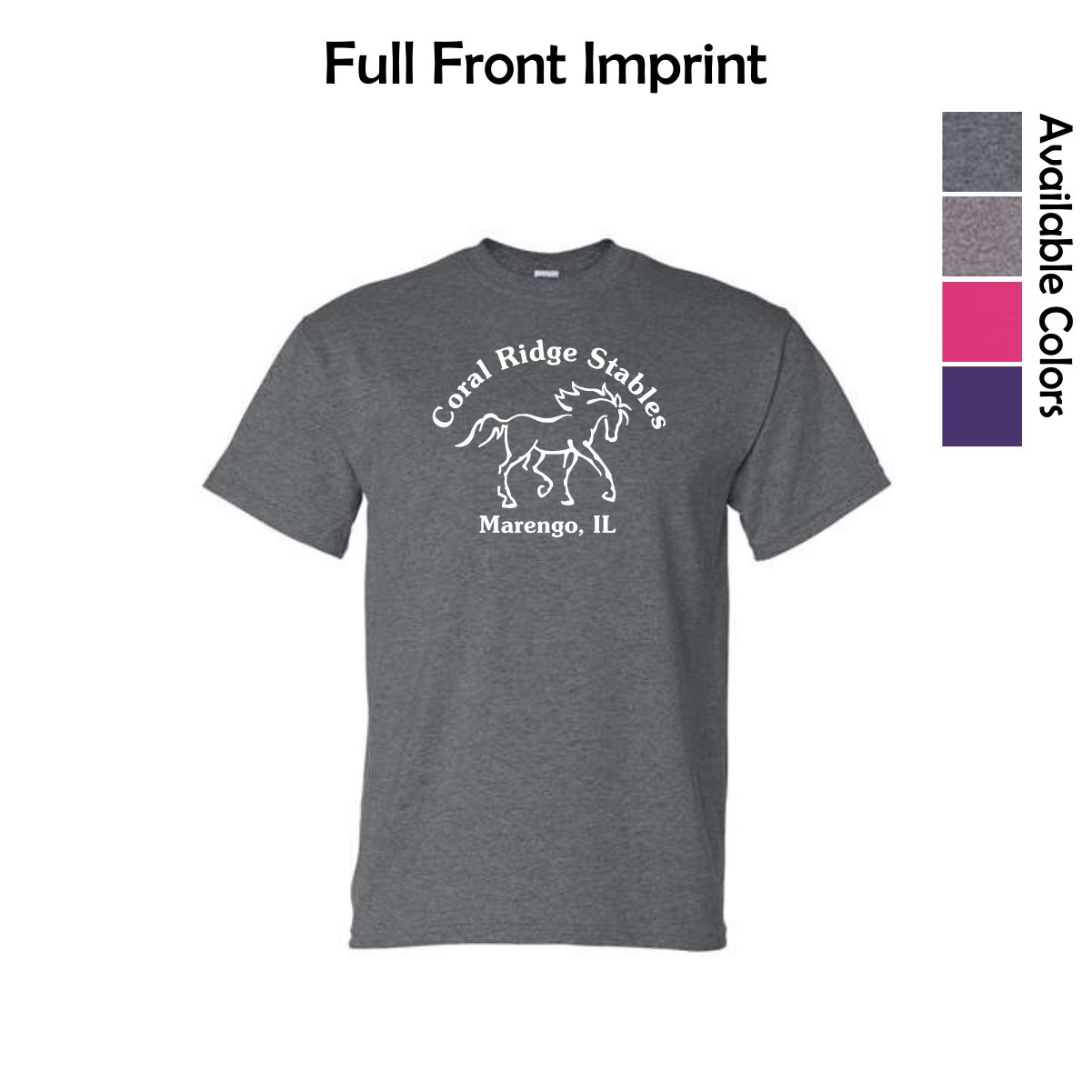 Coral Ridge Stables DryBlend Tee with Full Front Imprint