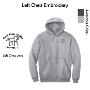 Coral Ridge Stables Carhartt Hooded Sweatshirt with Left Chest Embroidery (Including Tall Sizes)
